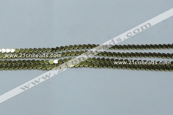 CHE992 15.5 inches 4*4mm heart plated hematite beads wholesale