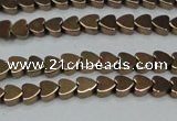 CHE993 15.5 inches 4*4mm heart plated hematite beads wholesale