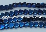 CHE996 15.5 inches 4*4mm heart plated hematite beads wholesale