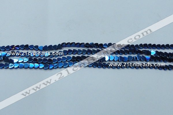 CHE996 15.5 inches 4*4mm heart plated hematite beads wholesale