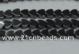 CHE998 15.5 inches 6*6mm heart hematite beads wholesale