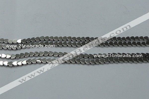 CHE999 15.5 inches 6*6mm heart plated hematite beads wholesale