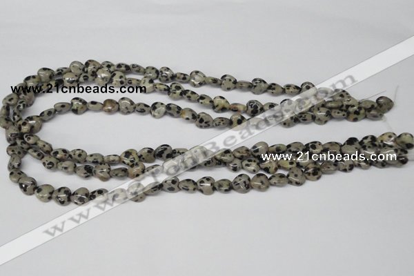 CHG03 15.5 inches 8*8mm heart dalmatian jasper beads wholesale