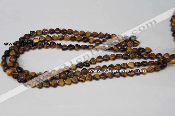 CHG05 15.5 inches 8*8mm heart yellow tiger eye beads wholesale