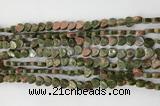 CHG100 15.5 inches 6mm flat heart unakite gemstone beads wholesale