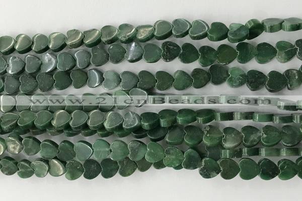 CHG104 15.5 inches 6mm flat heart African jade gemstone beads wholesale