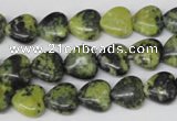 CHG12 15.5 inches 10*10mm heart yellow turquoise beads wholesale