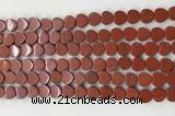 CHG121 15.5 inches 8mm flat heart red jasper beads wholesale