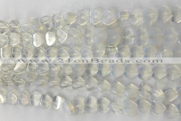 CHG122 15.5 inches 8mm flat heart opal beads wholesale