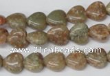 CHG14 15.5 inches 10*10mm heart New unakite gemstone beads wholesale