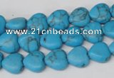 CHG15 15.5 inches 10*10mm heart turquoise gemstone beads wholesale