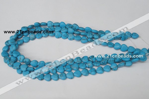 CHG15 15.5 inches 10*10mm heart turquoise gemstone beads wholesale