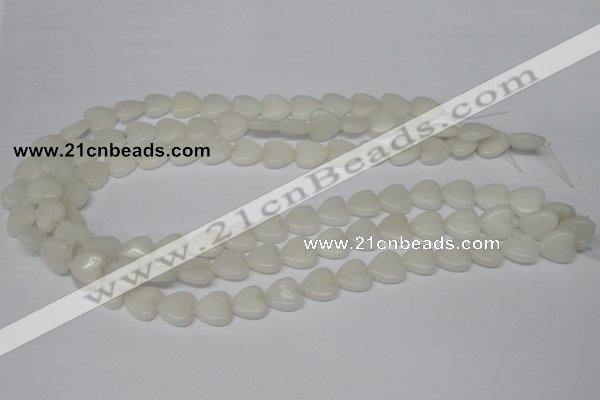 CHG23 15.5 inches 10*10mm heart white jade gemstone beads wholesale