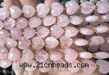 CHG301 15 inches 12mm faceted heart rose quartz beads