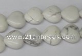 CHG32 15.5 inches 12*12mm heart white howlite turquoise beads wholesale