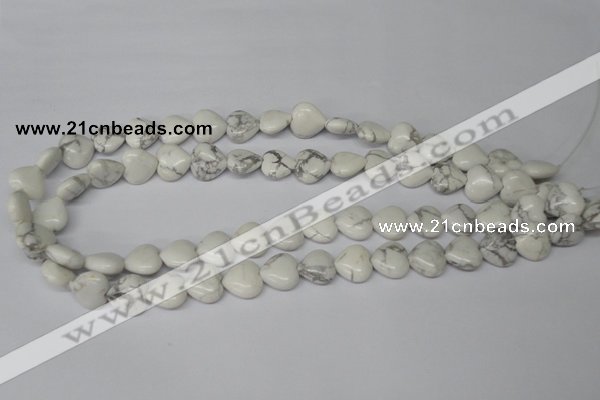 CHG32 15.5 inches 12*12mm heart white howlite turquoise beads wholesale