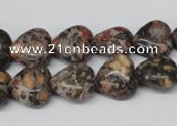 CHG35 12*12mm heart red leopard skin jasper beads wholesale