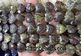 CHG362 15 inches 14mm faceted heart dragon blood jasper beads
