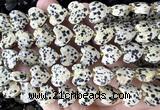 CHG366 15 inches 14mm faceted heart dalmatian jasper beads