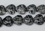 CHG37 15.5 inches 12*12mm heart snowflake obsidian beads wholesale