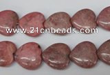 CHG42 15.5 inches 14*14mm heart rhodochrosite beads wholesale