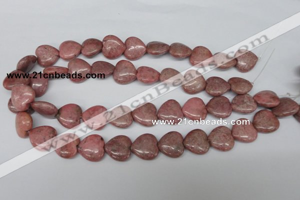 CHG42 15.5 inches 14*14mm heart rhodochrosite beads wholesale