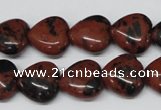 CHG51 15.5 inches 14*14mm heart mahogany obsidian beads wholesale