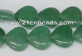 CHG55 15.5 inches 15*15mm heart green aventurine beads wholesale