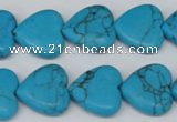 CHG63 15.5 inches 16*16mm heart turquoise beads wholesale