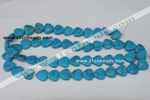 CHG63 15.5 inches 16*16mm heart turquoise beads wholesale