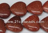 CHG70 15.5 inches 18*18mm heart goldstone beads wholesale