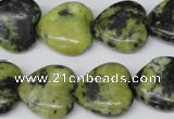 CHG72 15.5 inches 18*18mm heart yellow turquoise beads wholesale