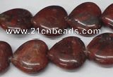 CHG73 15.5 inches 18*18mm heart brecciated jasper beads wholesale