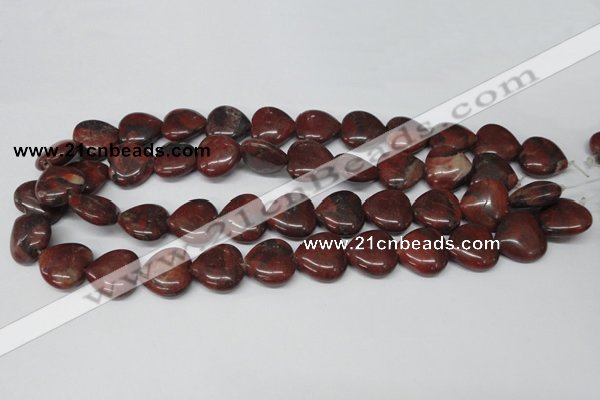 CHG73 15.5 inches 18*18mm heart brecciated jasper beads wholesale
