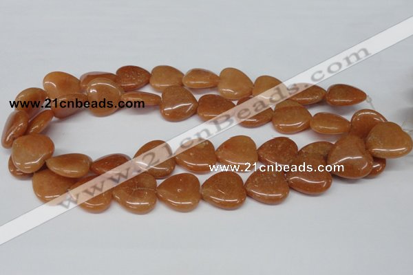 CHG81 15.5 inches 20*20mm heart red aventurine beads wholesale