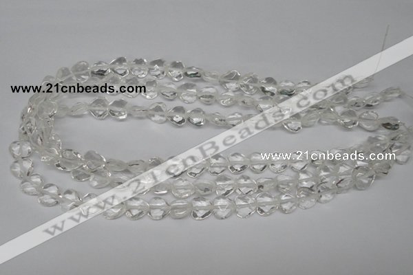 CHG92 15.5 inches 10*10mm faceted heart white crystal beads wholesale