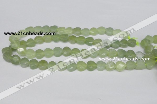 CHG93 15.5 inches 12*12mm faceted heart New jade beads wholesale