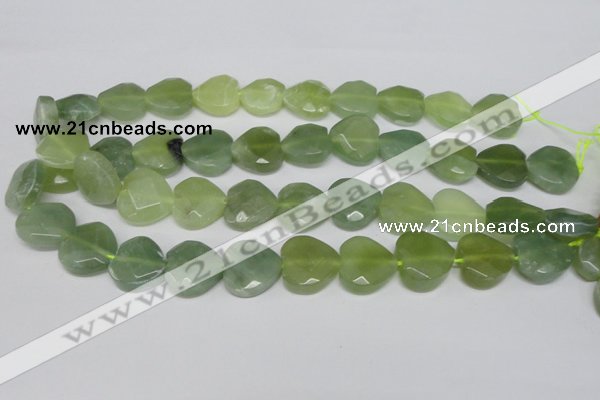 CHG96 15.5 inches 18*18mm faceted heart New jade beads wholesale