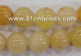 CHJ06 15.5 inches 14mm round honey jade stone beads wholesale