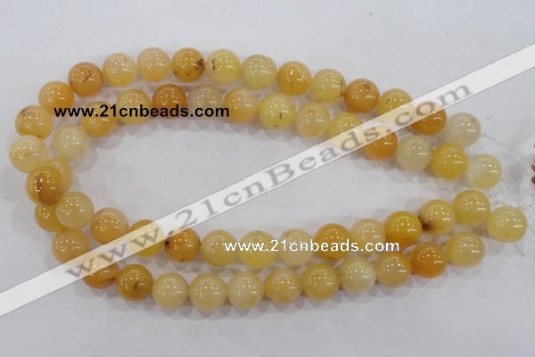 CHJ06 15.5 inches 14mm round honey jade stone beads wholesale