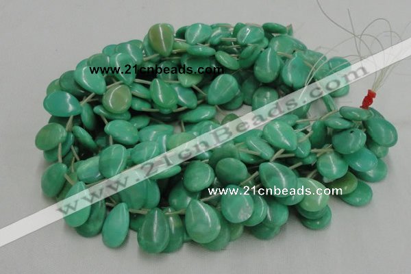 CHM10 16 inches 18*25mm flat teardrop green hemimorphite beads wholesale