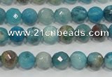 CHM211 15.5 inches 6mm faceted round blue hemimorphite beads