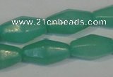 CHM24 15.5 inches 6*12mm faceted rice green hemimorphite beads