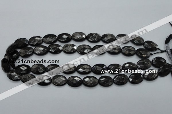 CHS07 15.5 inches 13*18mm faceted oval natural hypersthene gemstone beads