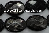 CHS08 15.5 inches 18*25mm faceted oval natural hypersthene gemstone beads