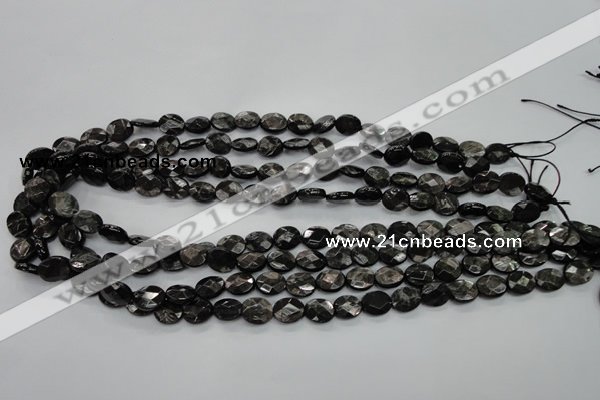 CHS11 15.5 inches 8*10mm faceted oval natural hypersthene beads