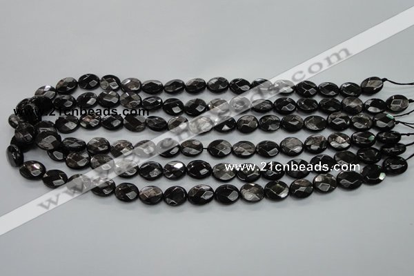 CHS12 15.5 inches 10*12mm faceted oval natural hypersthene beads