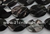 CHS15 15.5 inches 15*20mm faceted oval natural hypersthene beads