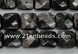 CHS26 15.5 inches 12*12mm faceted square natural hypersthene beads