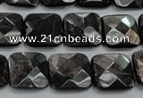 CHS27 15.5 inches 15*15mm faceted square natural hypersthene beads